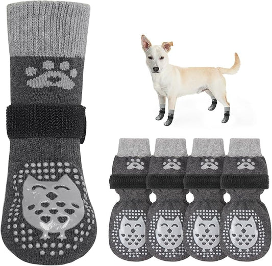 SCENEREAL Dog Socks to Prevent Licking Paws for Hardwood Floors Anti Slip