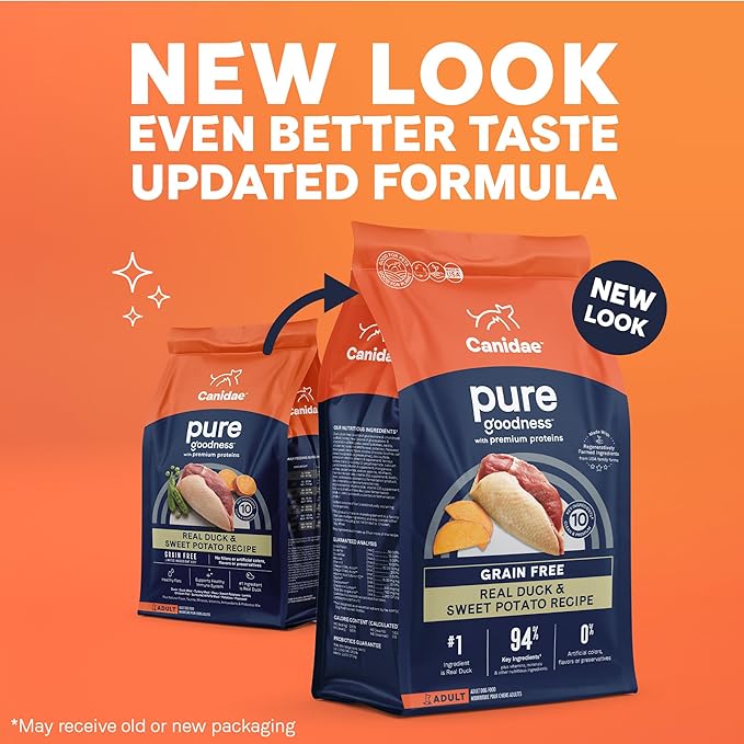 Canidae Pure Grain Free Adult Dry Dog Food, Real Duck & Sweet Potato, 12 lbs.