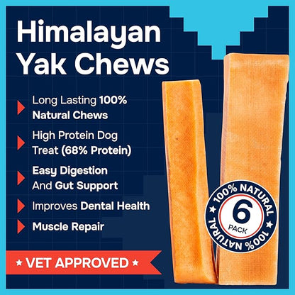 100% Natural Yak Cheese Himalayan Made Dog Chews All Breeds - Lactose Free Yak Chews for Small, Medium & Large Dogs - Dental Cleaning Dog Chews Aggressive Chewers - Long Lasting Odor & Gluten Free