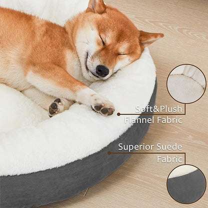 Love's cabin Round Donut Cat and Dog Cushion Bed 30in Pet