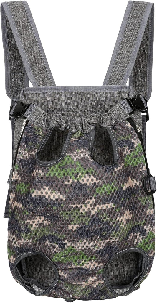 Mile High Life | Hiking Outdoor Pet Carrier Backpack | Legs Out Puppy Cat Carrier | Camouflage Dog Carrier for Small Dogs | Dog Backpack w Breathable Mesh (Olive Green)