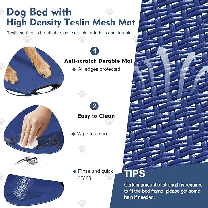 Upgraded Elevated Dog Bed with Canopy