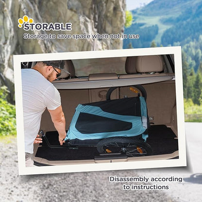 Aosom 2-in-1 Dog Bike Trailer Pet Stroller Carrier for Large Dogs with Hitch