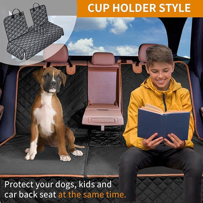IVY&LANE Dog Car Seat Cover for Back Seat 2-in-1 Waterproof