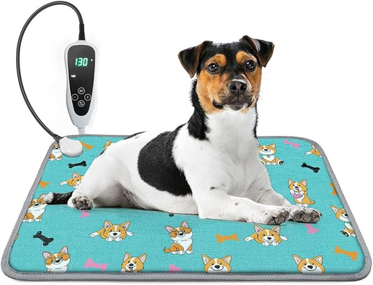 Dog Heating Pad for Dogs 28x18in Waterproof Pet Heating Pad Smart Thermostat Switch