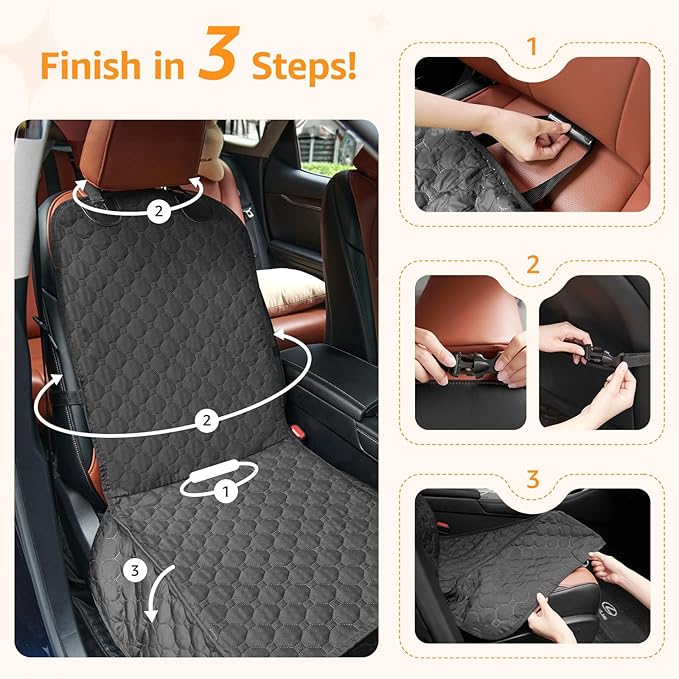 LOOBANI 2 Pack Front Dog Car Seat Cover: Waterproof Car Seat Covers for Dogs