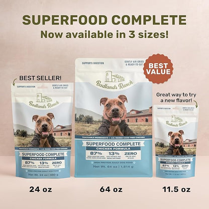 by Katherine Heigl- Superfood Complete, Air-Dried Adult Dog Food - High Protein, Zero Fillers, Superfood Nutrition (11.5 oz., Premium Chicken)