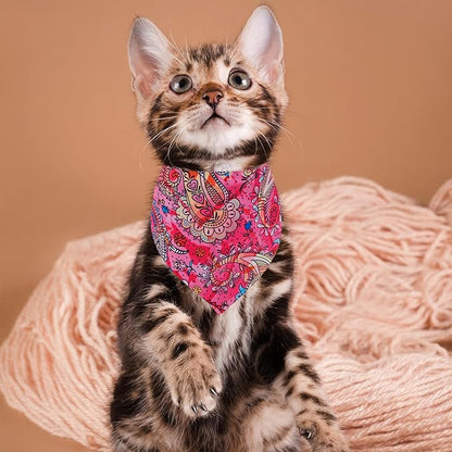 Paisley Dog Bandanas for Small Dogs Breed Cats 18 Inch 7PCS