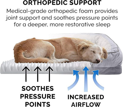Furhaven Orthopedic Dog Bed for Large/Medium Dogs w/ Removable Bolsters & Washable Cover 55 lbs