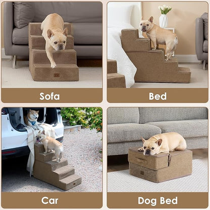 EHEYCIGA Dog Stairs for High Bed 22.5”H 5-Step Dog
