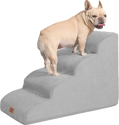 EHEYCIGA Curved Dog Stairs for High Beds 19.7" H 4-Step Dog
