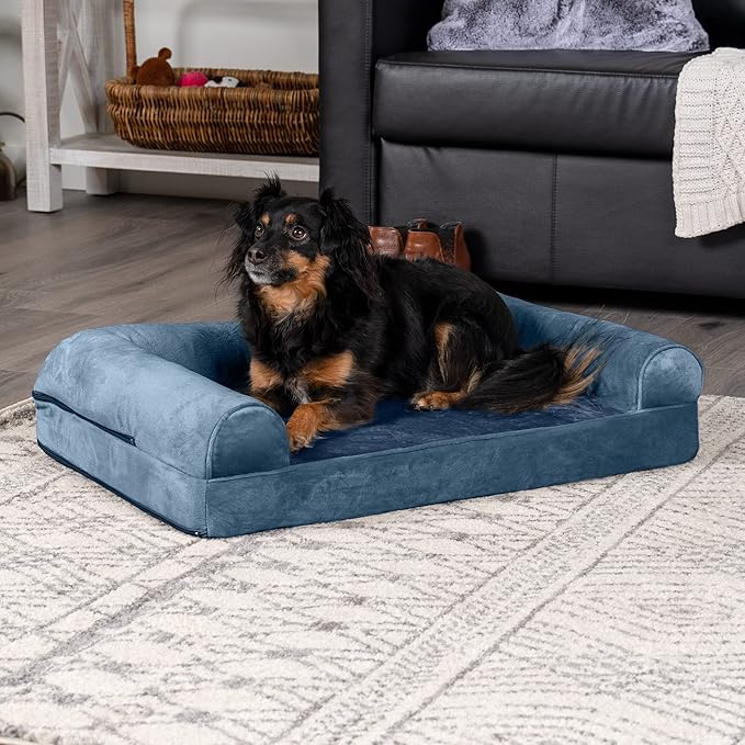 Furhaven Orthopedic Dog Bed for Medium/Small Dogs w/ Removable Bolsters & Washable Cover 35 lbs