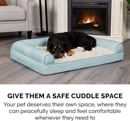 Furhaven Cozy Orthopedic Dog Bed for Medium/Small Dogs w/ Removable Bolsters & Washable Cover 35 lbs