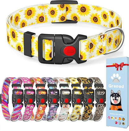 Cute Floral Dog Collar for Small Medium Large Dogs 2,S