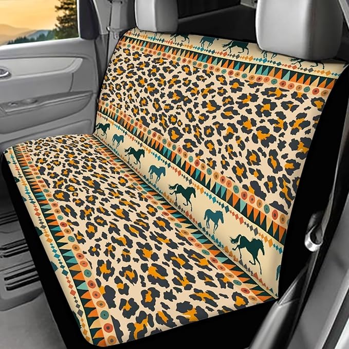 AFPANQZ Leopard Aztec Stripe Car Rear Seat Covers