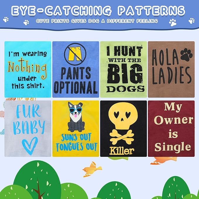 8 Pieces Dog Shirts