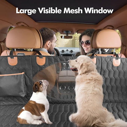 Backseat Dog Cover for Car 100% Waterproof 2 Seat SUVs,Black,54" W 58" L