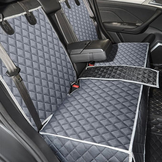Grey Dog Car Seat Cover for Back Seat