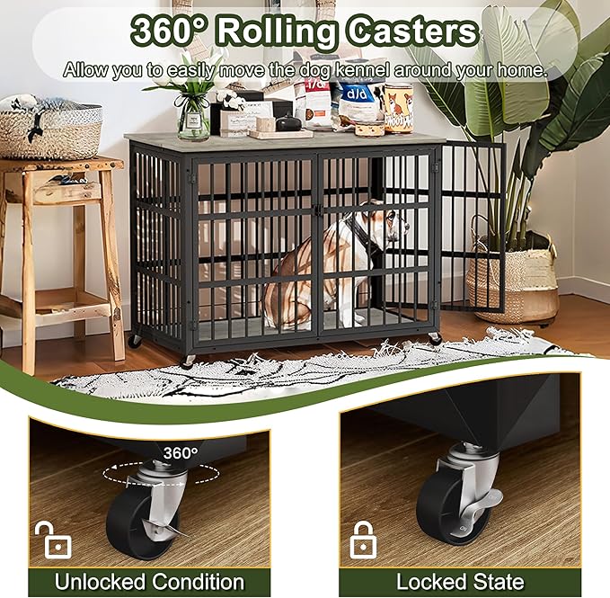 NicBex Dog Crate Furniture 38.4" L