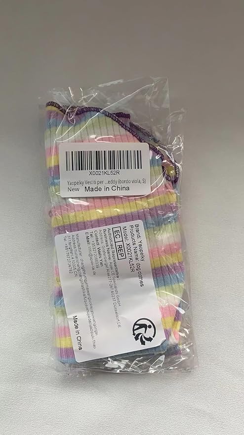 Small Medium Dog Clothes Rainbow Striped Dog Shirts Stretchable Long Sleeve Cat T-Shirt Pet Outfits for Chihuahua Yorkie Teddy (Purple Edge, Small)