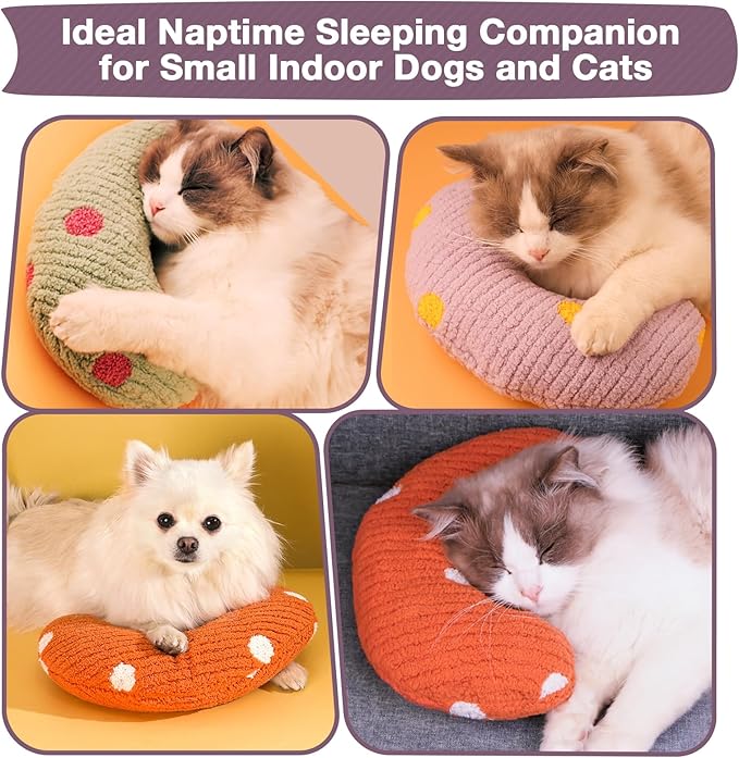 Bonaweite Cat Pillow, Soft Calming Pillow for Dogs, Pet Neck Pillows for Cervical Protection and Sleeping Support, Cat Calming Toy for Anxiety Relief, U-Shaped Soothing Cuddler