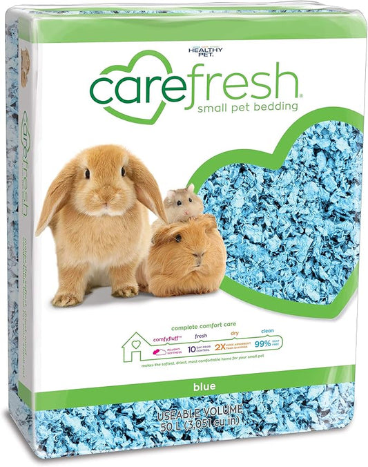 carefresh 99% Dust-Free Blue Natural Paper Small Pet Bedding with Odor Control, 50 L