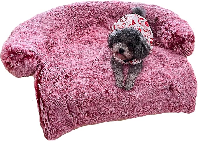 Calming Dogs/Cats Bed Fluffy Plush Dogs/Cats Mat for Furniture Protector with Waterproof Lining