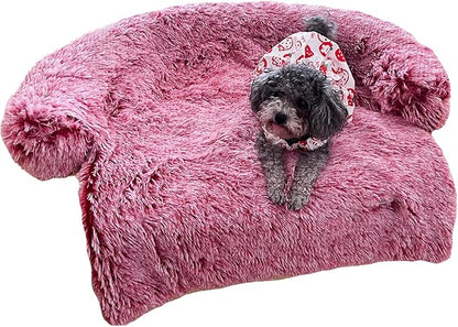 Calming Dogs/Cats Bed Fluffy Plush Dogs/Cats Mat for Furniture Protector with Waterproof Lining