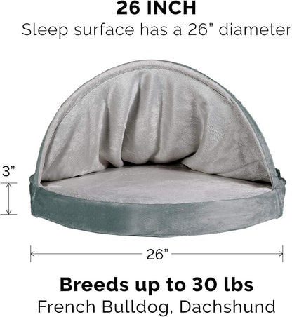 Furhaven 26" Round Orthopedic Dog Bed for Medium/Small Dogs w/ Removable Washable Cover 30 lbs 26-inch