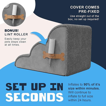 PAWZY Foam Pet Stairs for Bed 3-Tier Dog