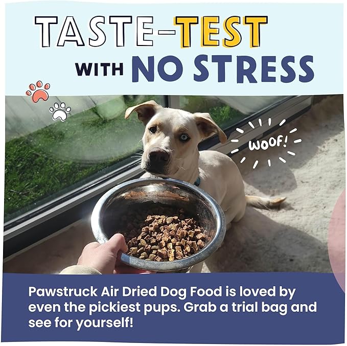 Pawstruck All Natural Air Dried Dog Food w/Real Beef - Grain Free, Made in USA, Non-GMO & Vet Recommended - High Protein Limited Ingredient Full-Feed - for All Breeds & Ages - 2.5oz Trial Bag