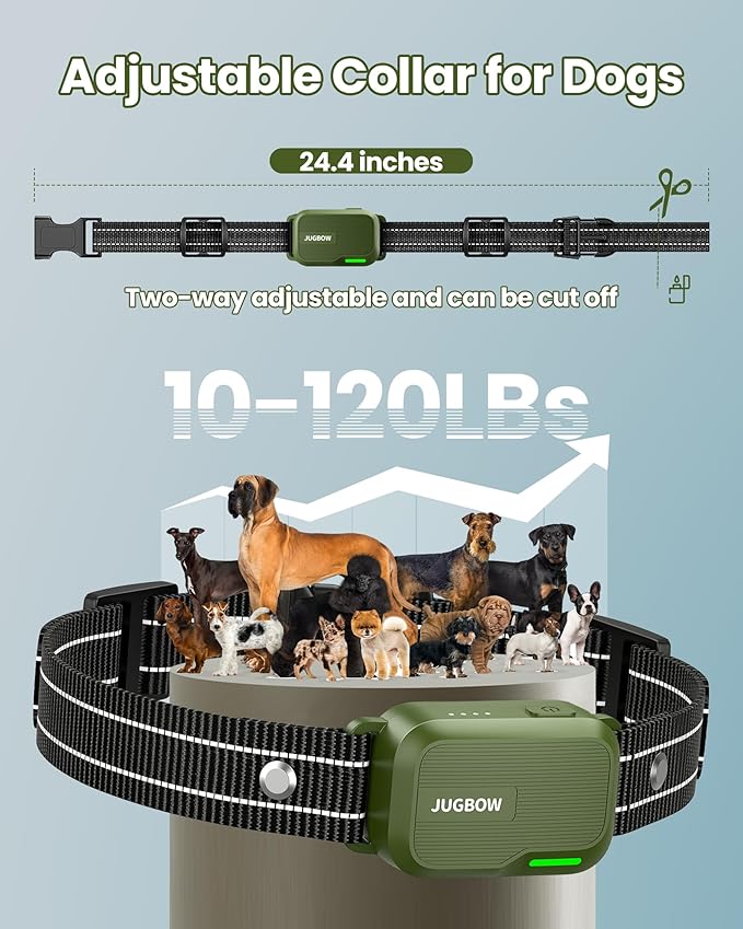 Jugbow Dog Shock Collar 2 Dogs - 3300FT Dog Training Collar with Remote, IPX7 Waterproof E Collar for Dogs Training Rechargeable Collars for Large Medium Small Dogs (10-120lbs)