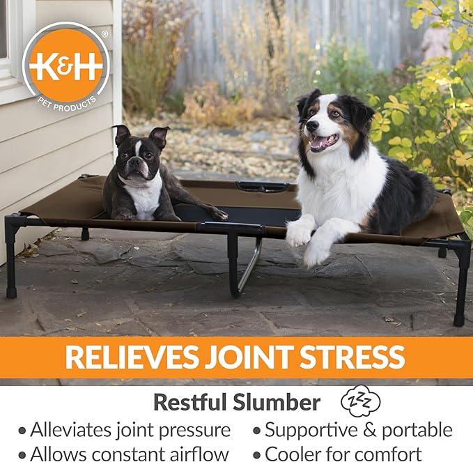 K&H Pet Products Dog Cots Beds for Large Dog- Elevated Outdoor Dog Cot Bed- Raised Dog Hammock Cooling Bed- Washable