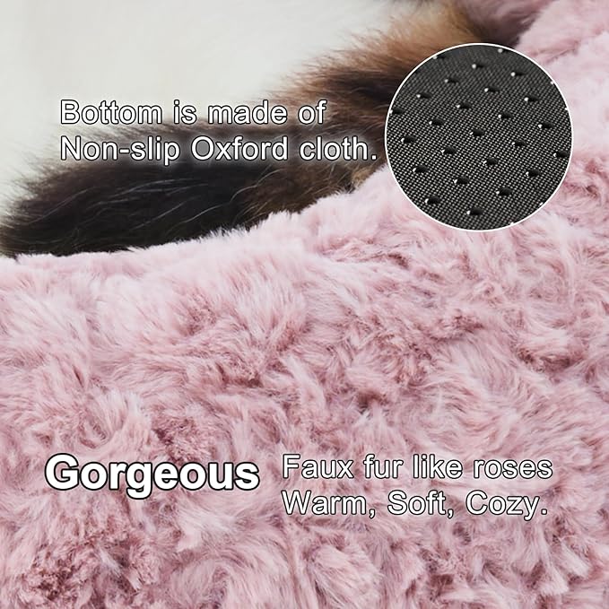 Jiupety Pet Round Bed of Paw Shape (22"×22"×6"), Purple.