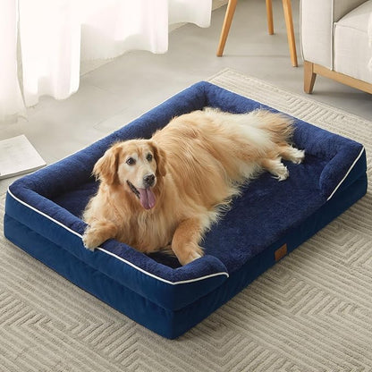 WNPETHOME Waterproof Dog Beds for Jumber Dogs, Orthopedic XXLarge Dog Bed with Sides, Big Dog Couch Bed with Washable Removable Cover, Pet Bed Sofa with Non-Slip Foam for Sleeping