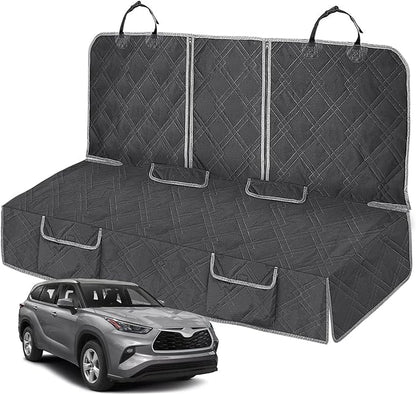 Dog Car Seat Cover Compatible with Toyota Highlander 2013-2024, Waterproof Pet Bench Seat Cover for Back Seat, 600D Heavy Duty Scratch Proof Nonslip Truck Seat Covers for Dogs