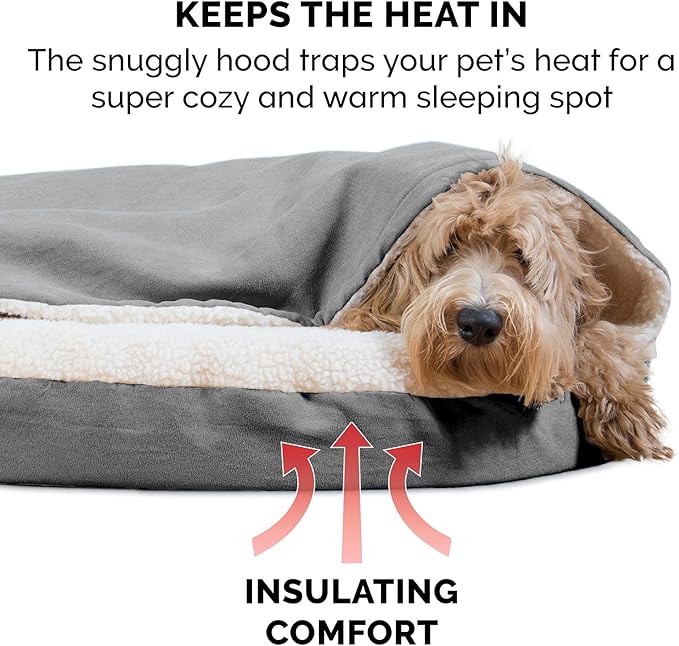 Furhaven 35" Round Cooling Gel Dog Bed for Large/Medium Dogs w/ Removable Washable Cover 50 lbs 35-inch