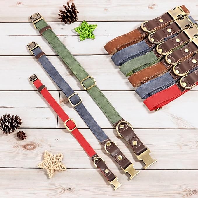 Didog Soft Padded Leather Dog Collar for Large Dogs