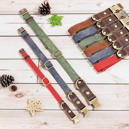 Didog Soft Padded Leather Dog Collar for Large Dogs