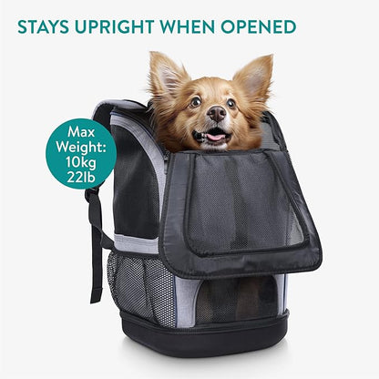 Navaris 2-in-1 Convertible Carrier and Cat or Dog Backpack - Hand Carry or Wear Front or Back - Up to 22 lbs (10 kg) - 11.8" x 11.8" x 18.1" (30 x 30 x 46 cm)