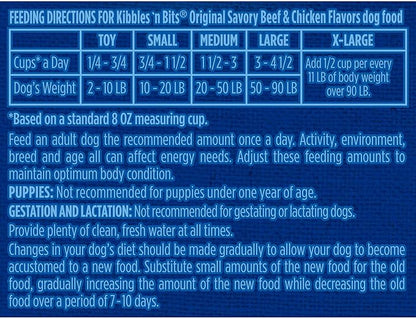 Kibbles 'n Bits Original Savory Beef & Chicken Flavor Dry Dog Food, 31 Pound Bag