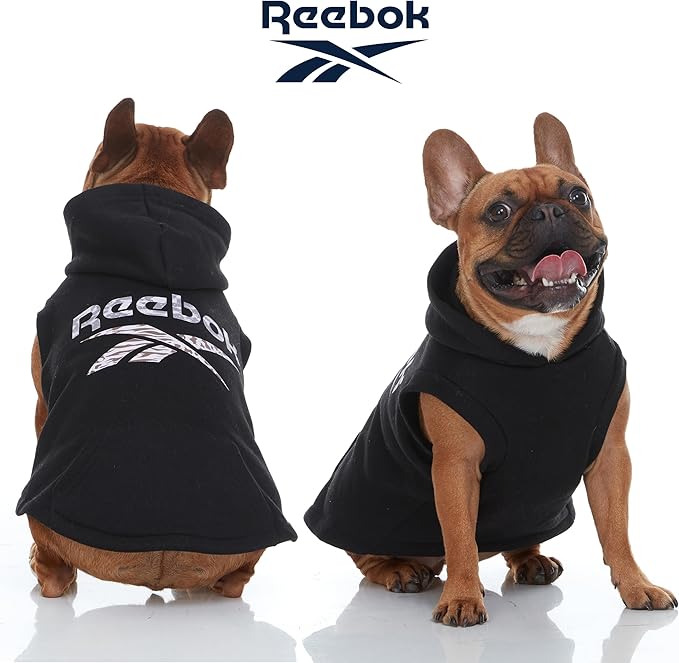 Reebok Dog Hoodie – Fleece Dog Sweater with Leash Hole