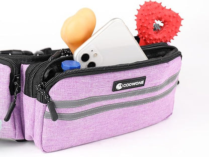 Hands Free Dog Leash with Dog Walking Fanny Pack for Large Medium Small Dogs