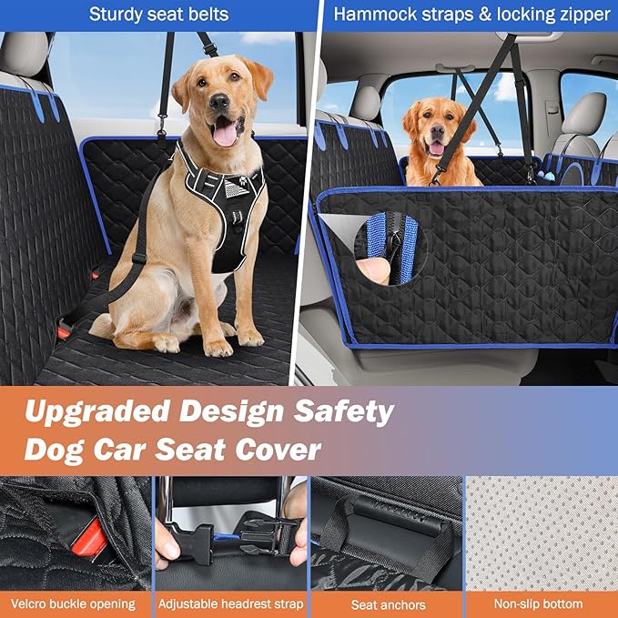 Dog Car Seat Cover for Back Seat 330lbs Waterproof