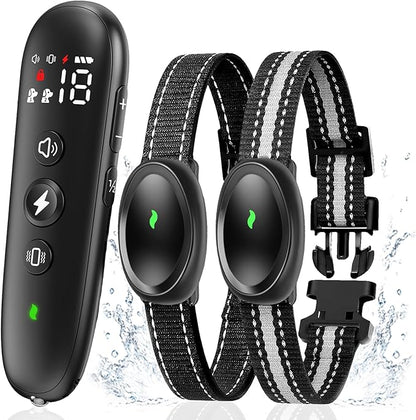 yucca Dog Shock Collar for Small Medium Large Dogs 2 Pack IP67 Waterproof, 3 Training