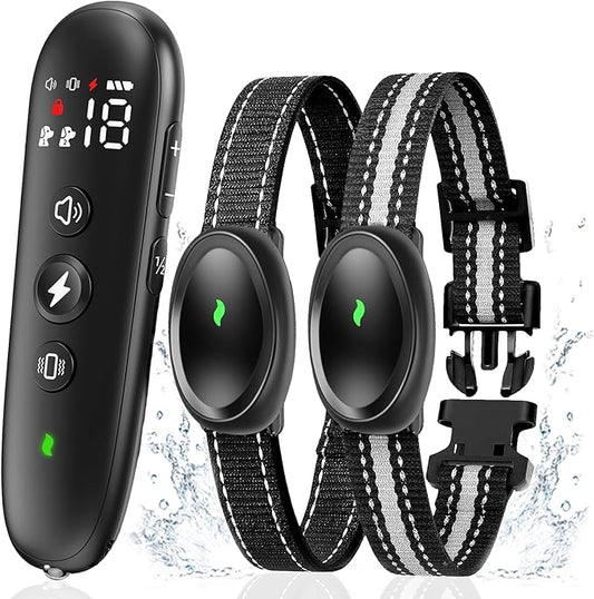 yucca Dog Shock Collar for Small Medium Large Dogs 2 Pack IP67 Waterproof, 3 Training