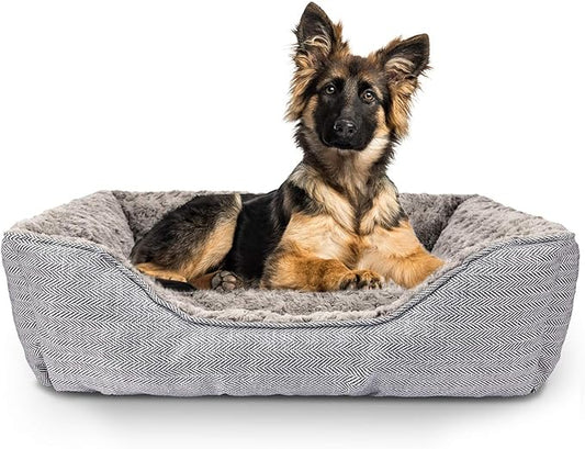 FURTIME Dog Bed for Large Medium Small Dogs Soft Washable Pet Bed Orthopedic Dog Sofa Bed Breathable Rectangle Sleeping Bed Anti-Slip Bottom(30''