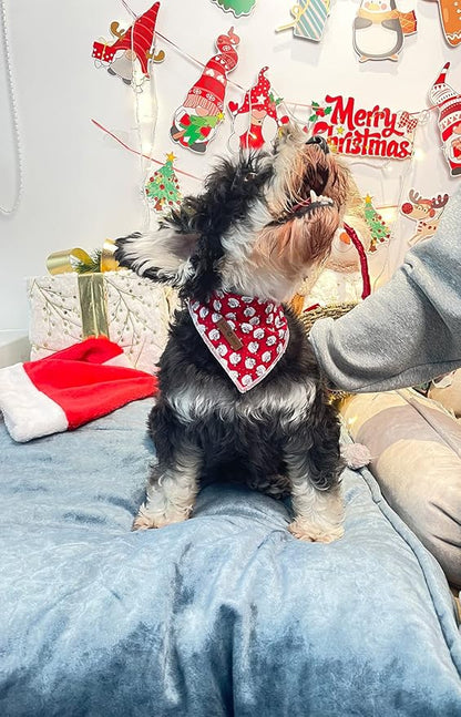 Lionet Paws Christmas Dog Bandana Washable Cotton Handkerchief