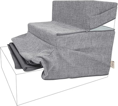 Best Pet Supplies Foldable Pet Stairs Cover for Foam Dog Ramps 3-Step