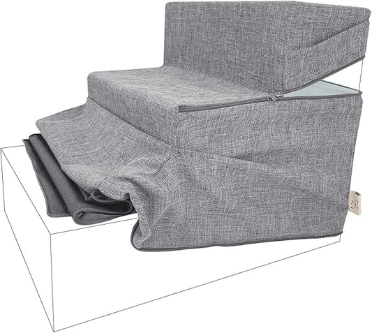 Best Pet Supplies Foldable Pet Stairs Cover for Foam Dog Ramps 3-Step